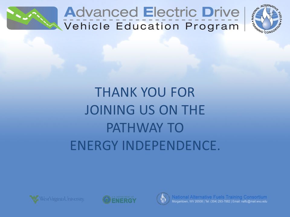 THANK YOU FOR JOINING US ON THE PATHWAY TO ENERGY INDEPENDENCE.