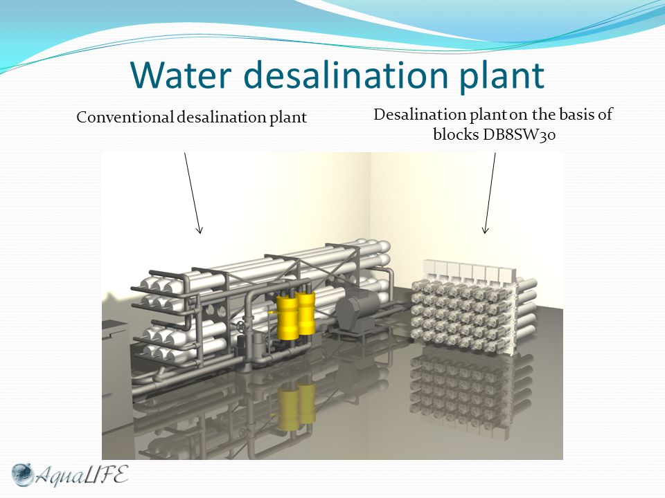 Water desalination plant Conventional desalination plant Desalination plant on the basis of blocks DB8SW30