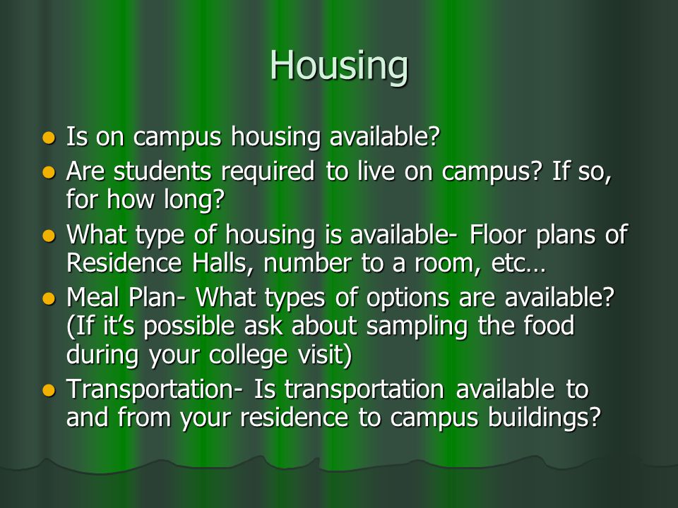 Housing Is on campus housing available. Is on campus housing available.