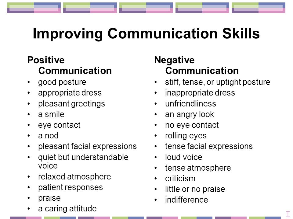 Improving Communication Skills T Positive Communication Good