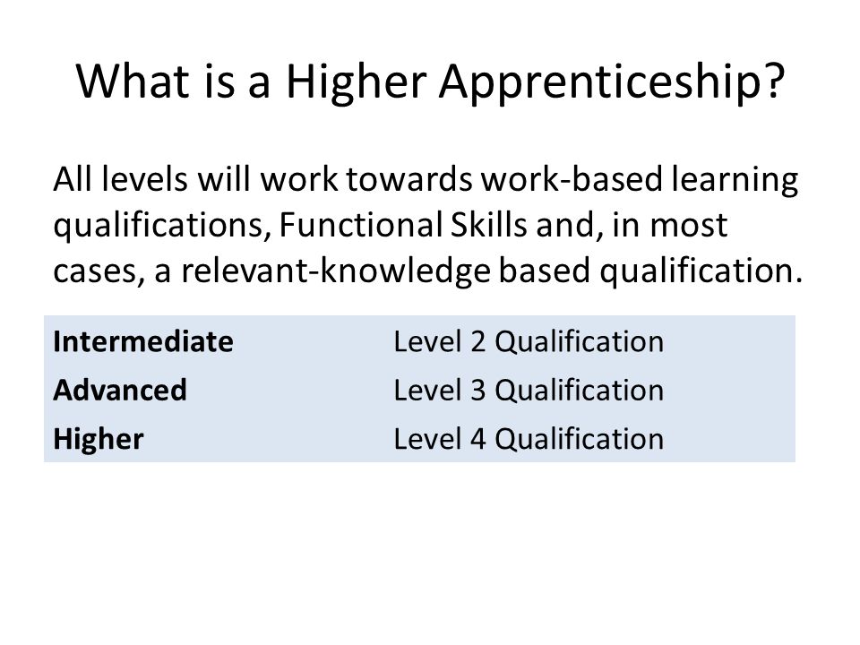 What is a Higher Apprenticeship.