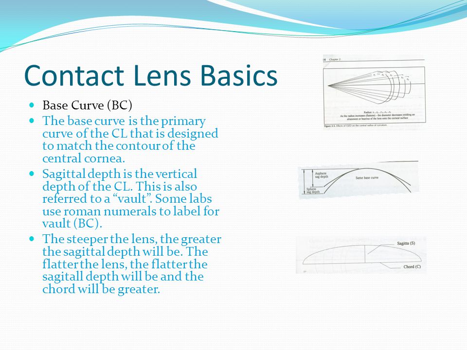 Week 3 Contact lens basics and care products. Soft Contact Lens Design Spin  casting Lenses are formed in a mold that spins liquid plastic. Curvature  is. - ppt download