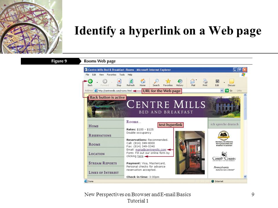 XP New Perspectives on Browser and  Basics Tutorial 1 9 Identify a hyperlink on a Web page