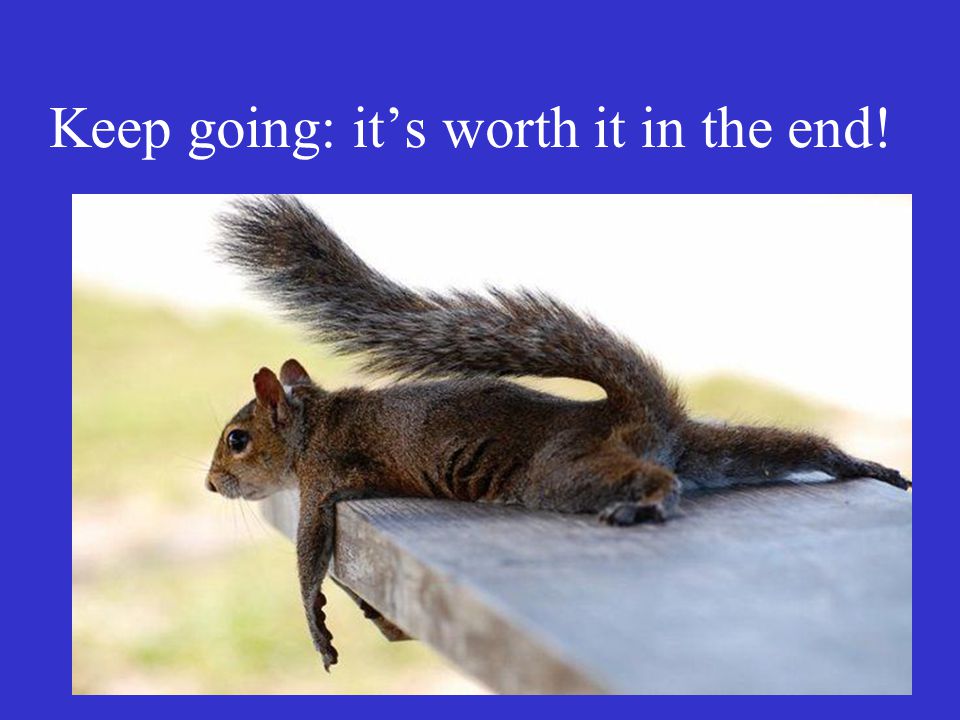 Keep going: it’s worth it in the end!