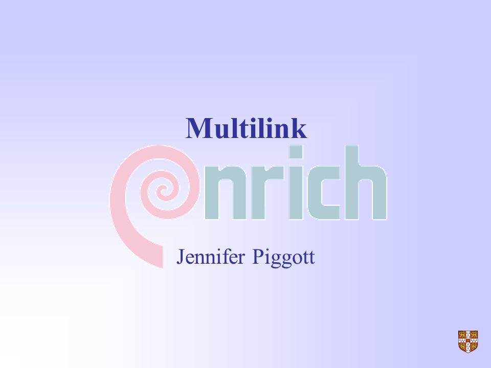Multilink Jennifer Piggott 2 Outline The Session Will Involve