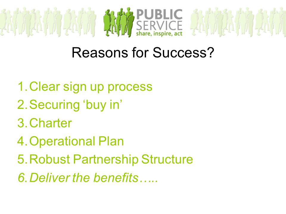 Reasons for Success.