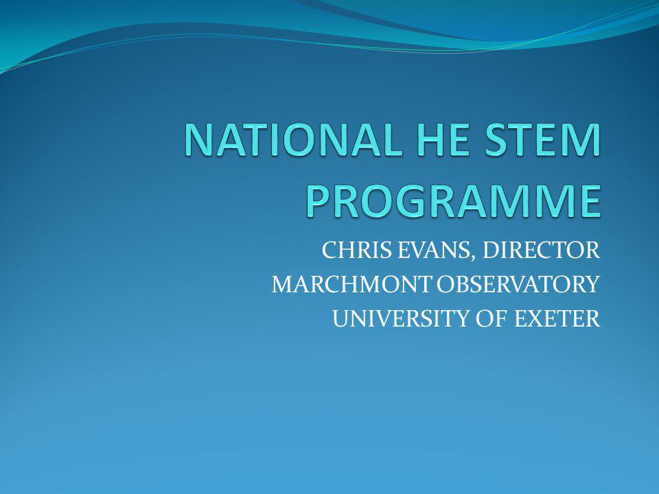 CHRIS EVANS, DIRECTOR MARCHMONT OBSERVATORY UNIVERSITY OF EXETER