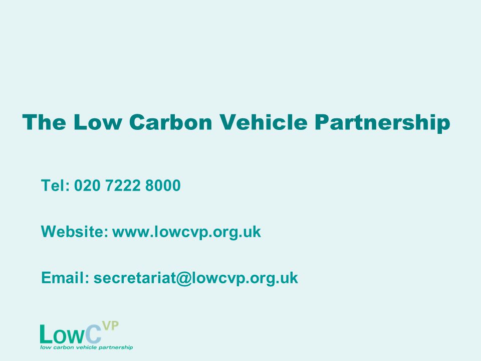 The Low Carbon Vehicle Partnership Tel: Website: