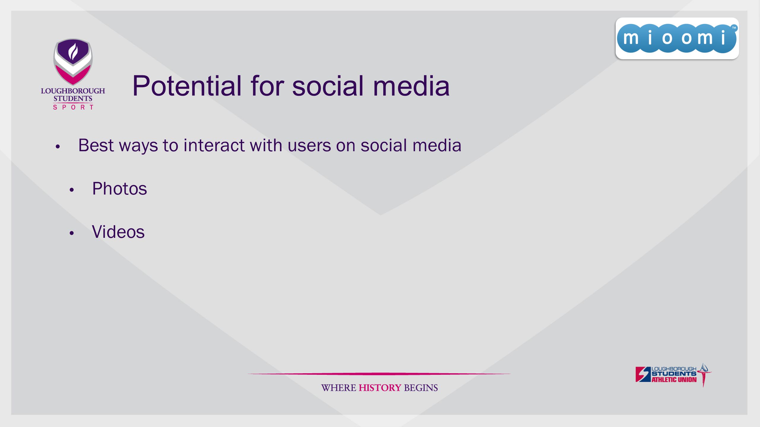 Potential for social media Best ways to interact with users on social media Photos Videos