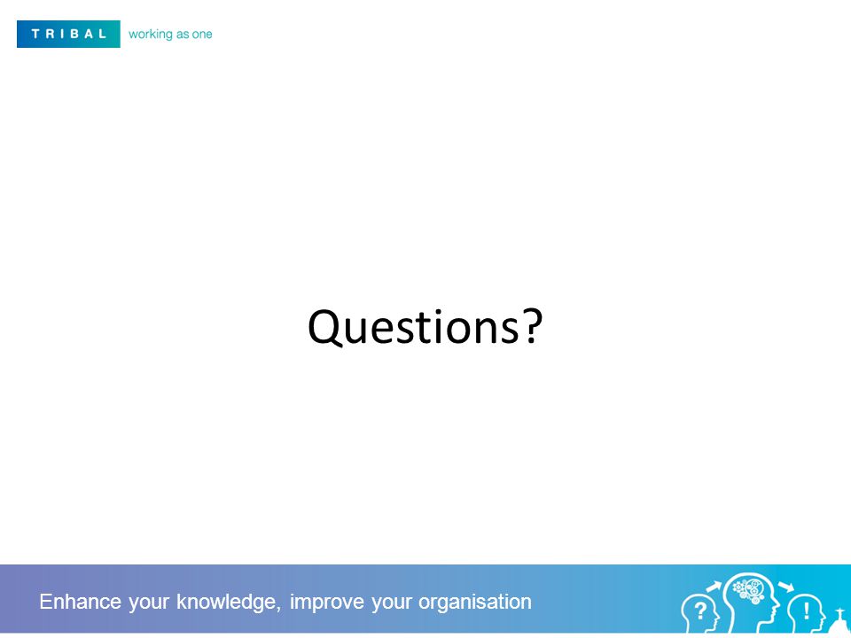 Questions Enhance your knowledge, improve your organisation