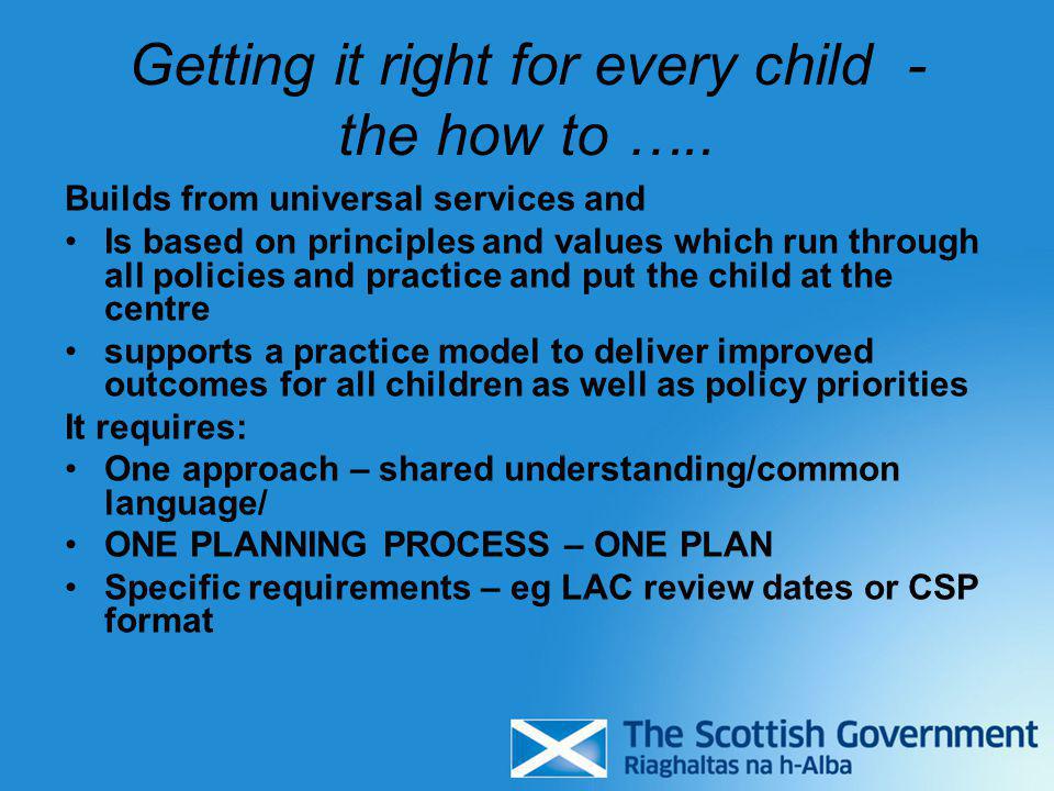 Getting it right for every child - the how to …..