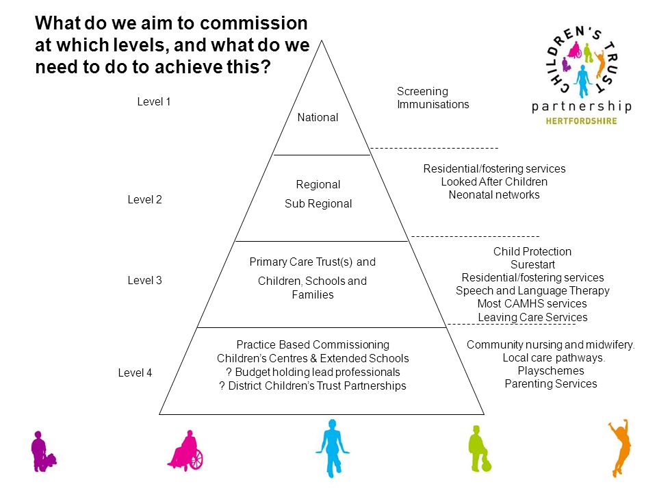 Level 1 Level 2 Level 3 Level 4 What do we aim to commission at which levels, and what do we need to do to achieve this.
