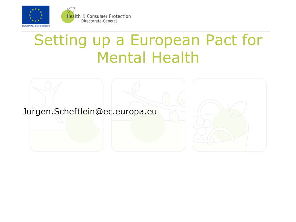 Setting up a European Pact for Mental Health