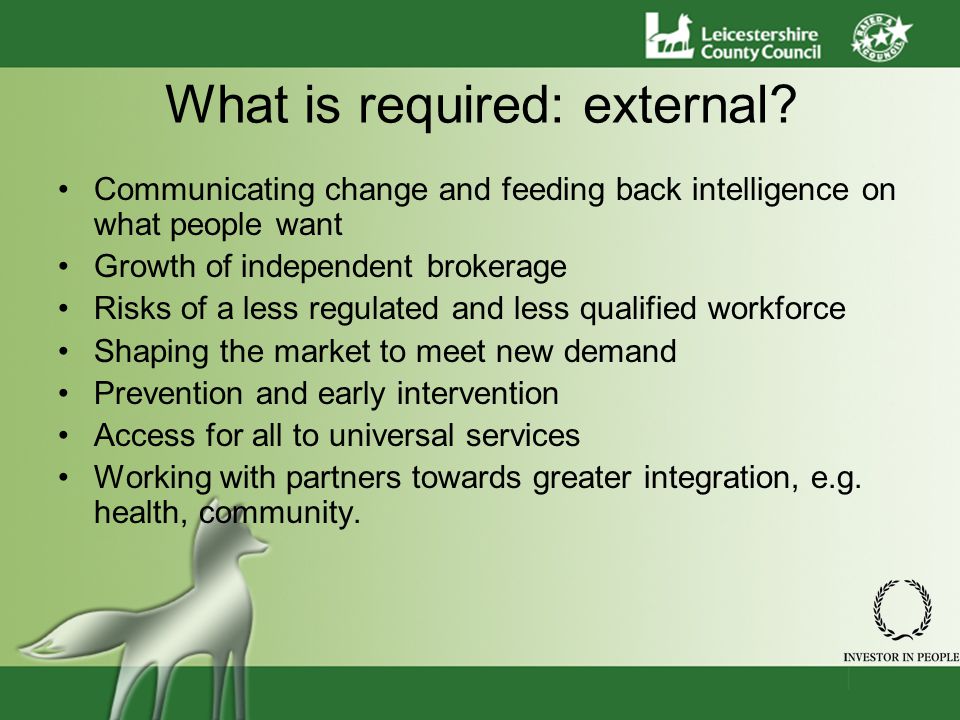 What is required: external.