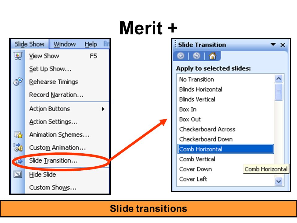 Merit + Slide transitions