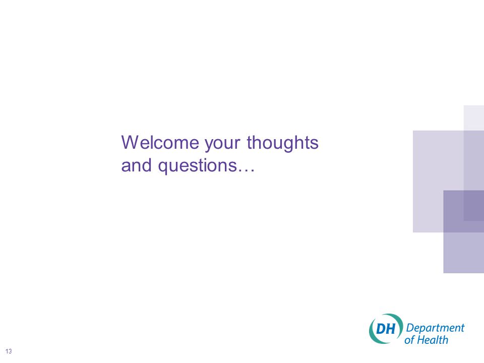 13 Welcome your thoughts and questions…