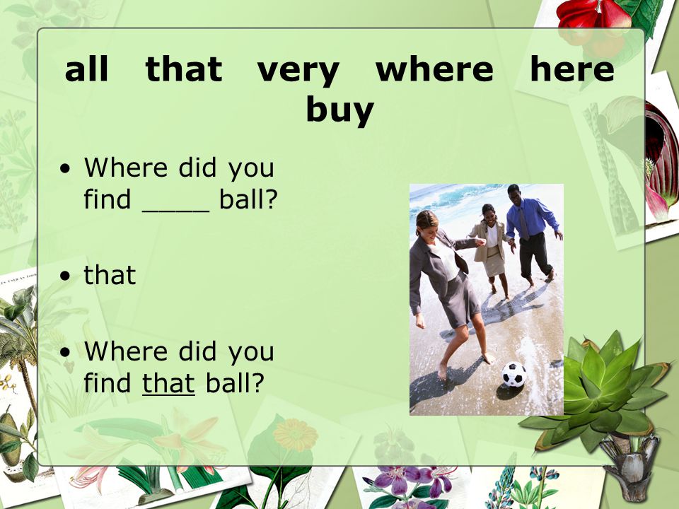 all that very where here buy Where did you find ____ ball that Where did you find that ball