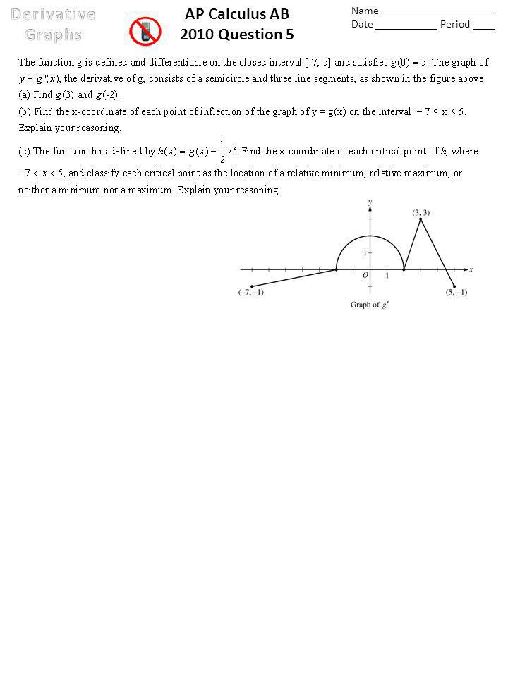 AP Calculus AB 2010 Question 5 Name ____________________ Date ___________ Period ____