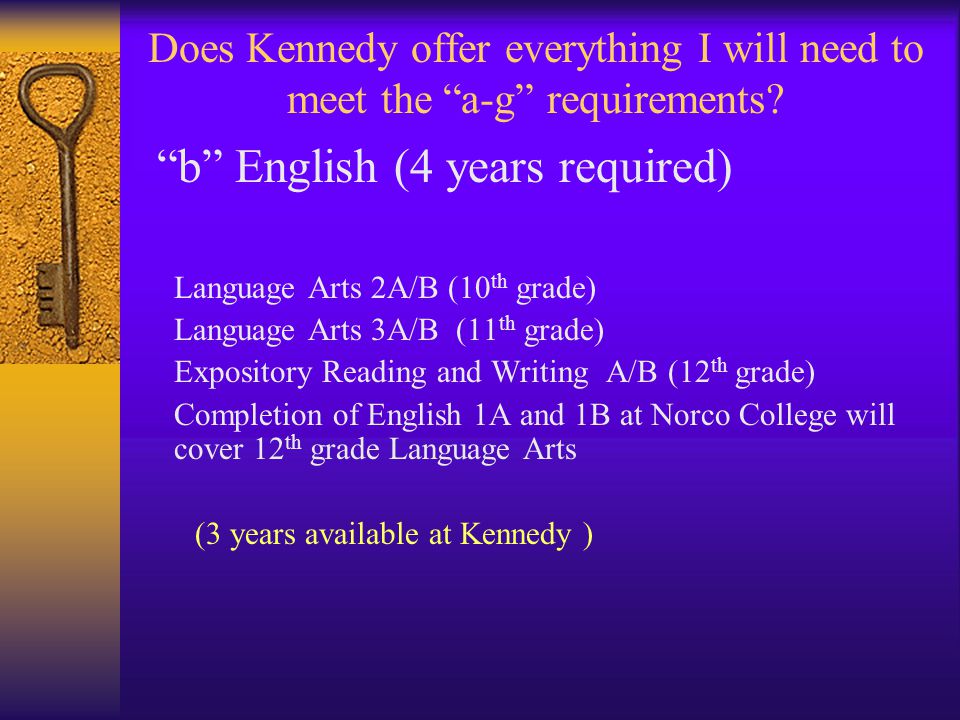 Does Kennedy offer everything I will need to meet the a-g requirements.