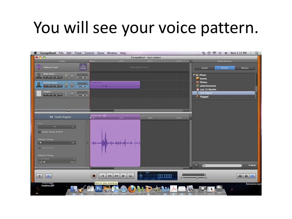 You will see your voice pattern.