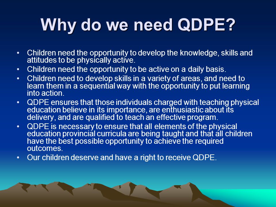 Why do we need QDPE.