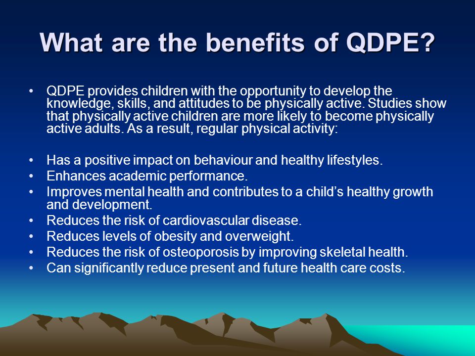 What are the benefits of QDPE.