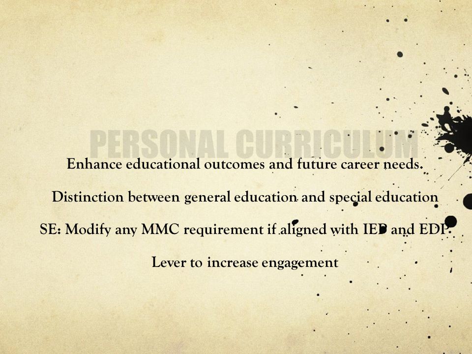Personal Curriculum For Students with Disabilities MAASE Summer