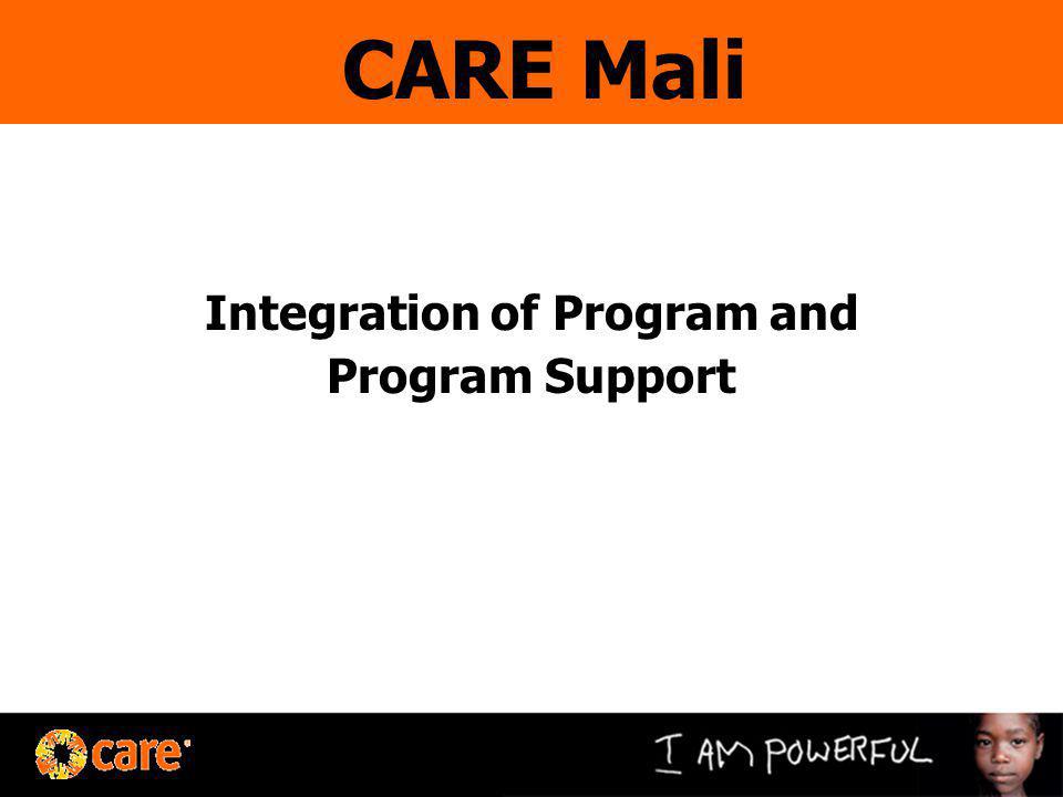 Integration of Program and Program Support CARE Mali