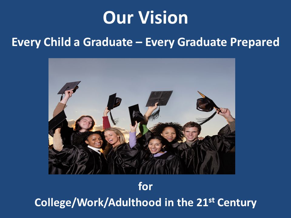 Our Vision Every Child a Graduate – Every Graduate Prepared for College/Work/Adulthood in the 21 st Century