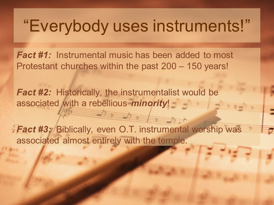 The “Clanging Cymbal” Is Instrumental Music Acceptable To God in Worship  Today? - ppt download