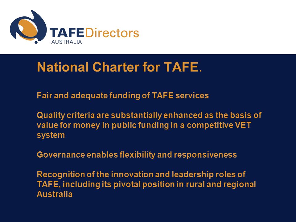 National Charter for TAFE.