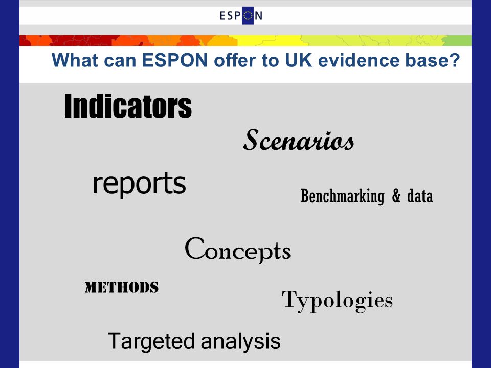 What can ESPON offer to UK evidence base.