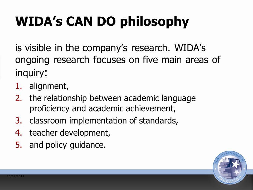 WIDA’s CAN DO philosophy is visible in the company’s research.