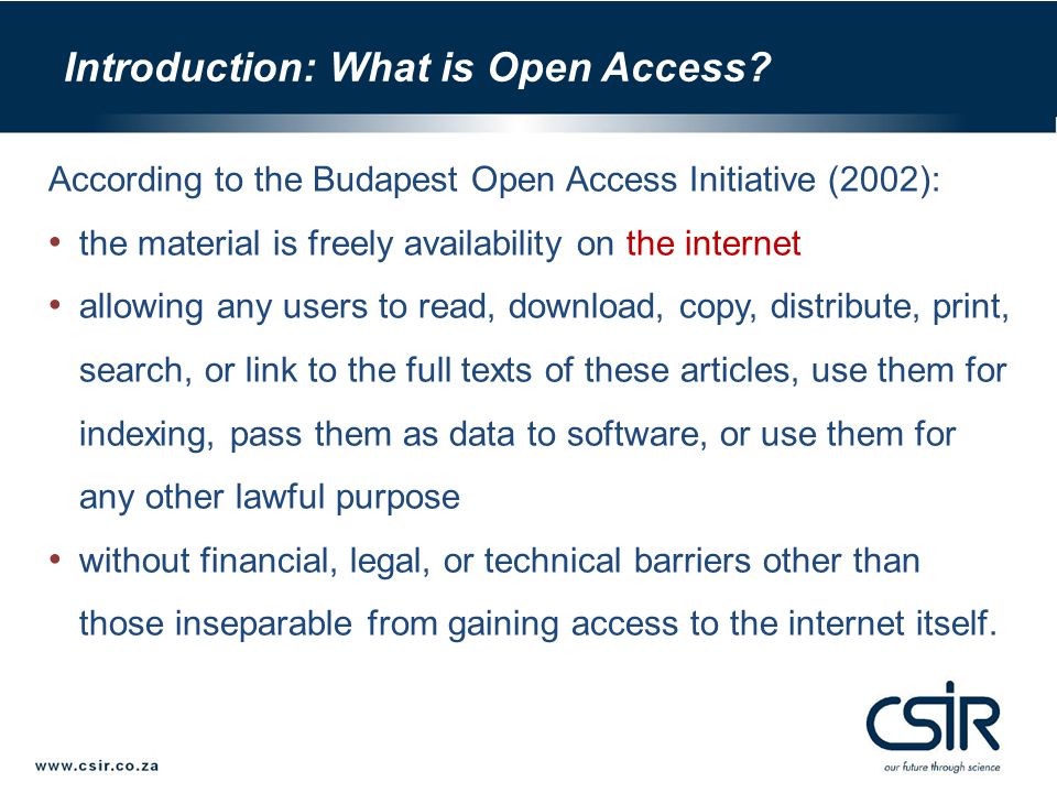 Introduction: What is Open Access.