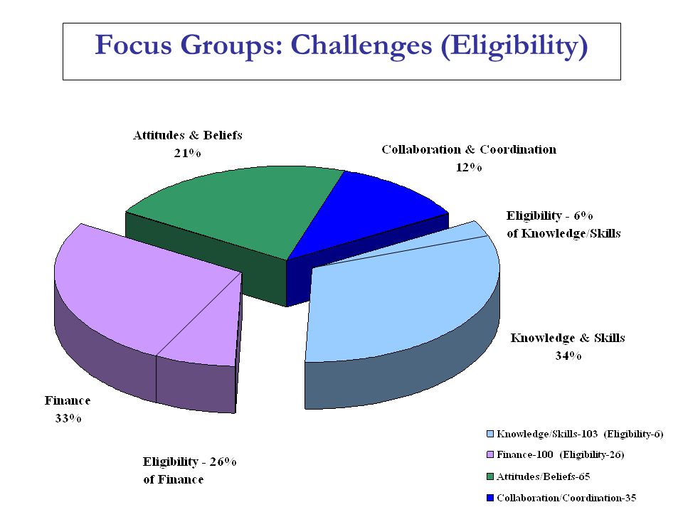 Focus Groups: Challenges (Eligibility)