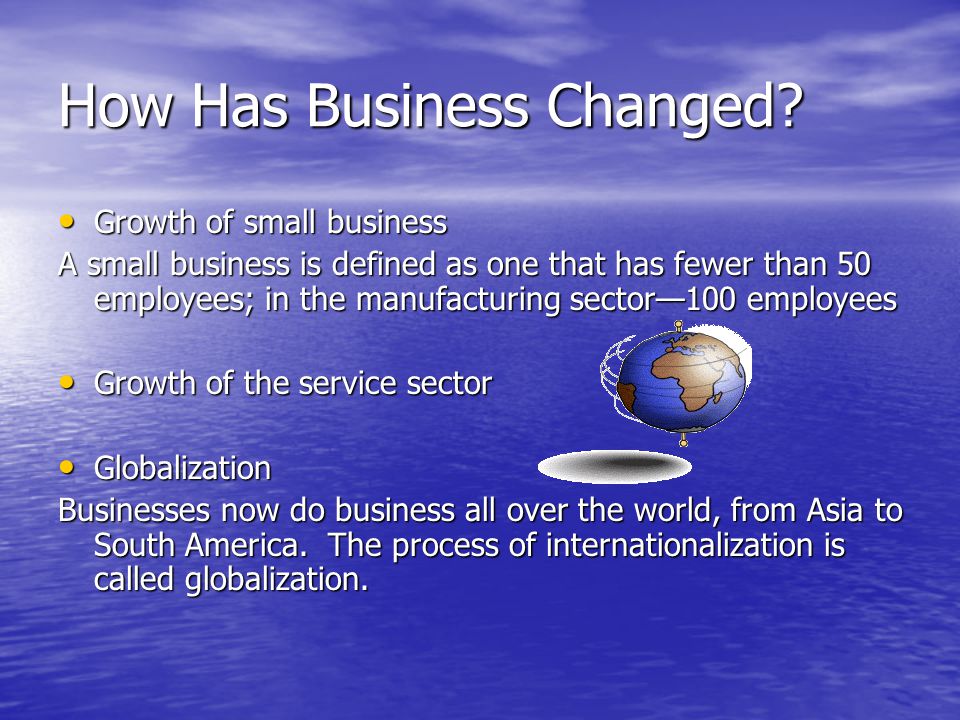 How Has Business Changed.