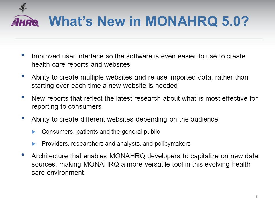 What’s New in MONAHRQ 5.0.