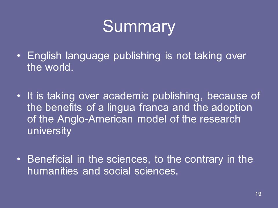 Why has English taken over academia?