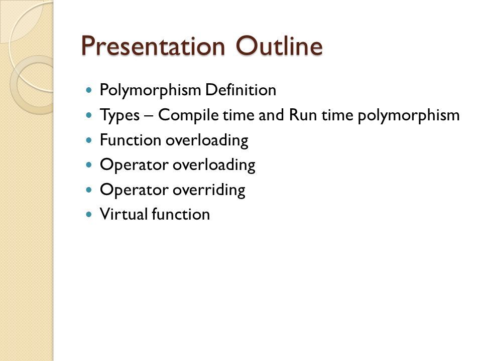 Polymorphism in C++ Operator Overloading ppt download