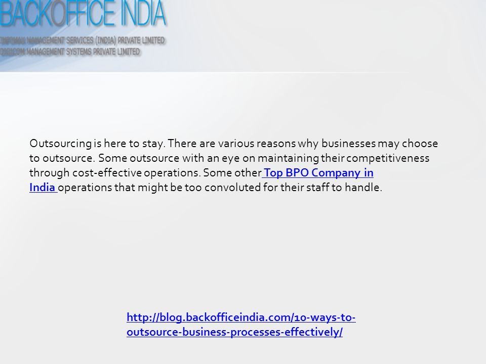 10 Ways To Outsource Business Processes Effectively Outsource-business ...