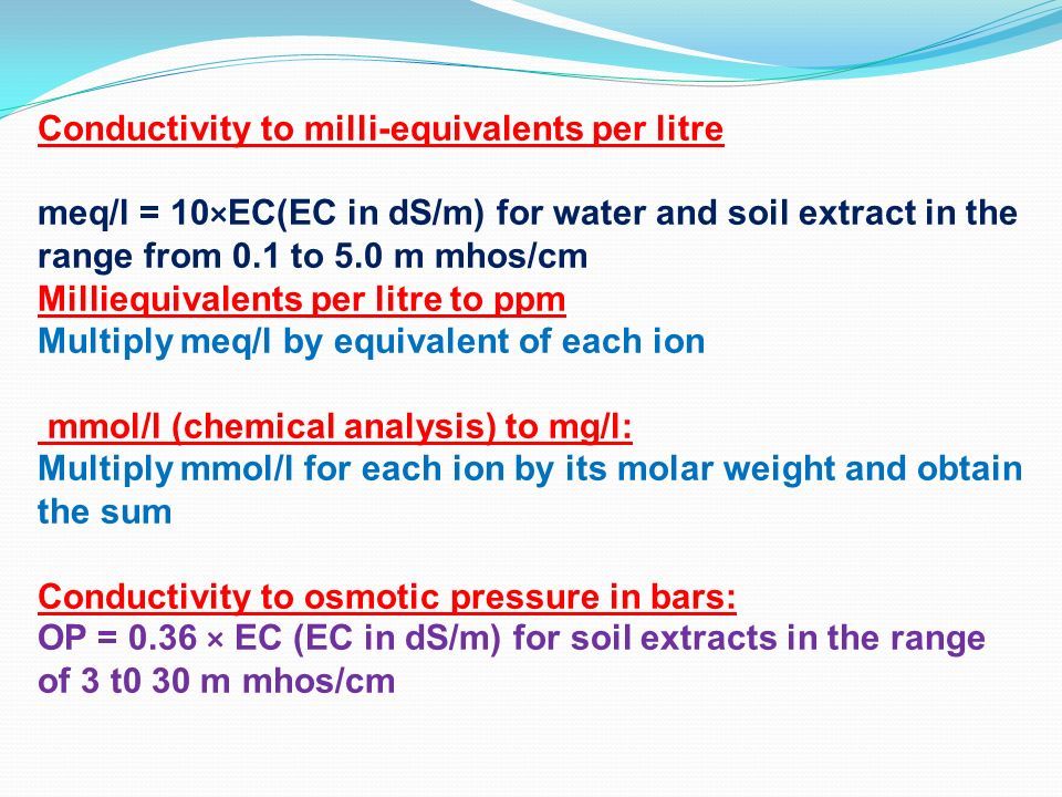 Glossary, Symbols and conversion formulae associated with salt affected  soils. - ppt download