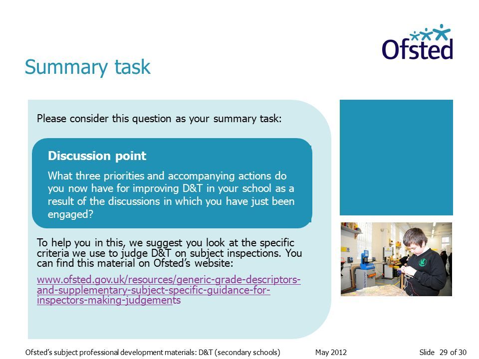 Slide 1 of 30 Ofsted’s subject professional development materials ...