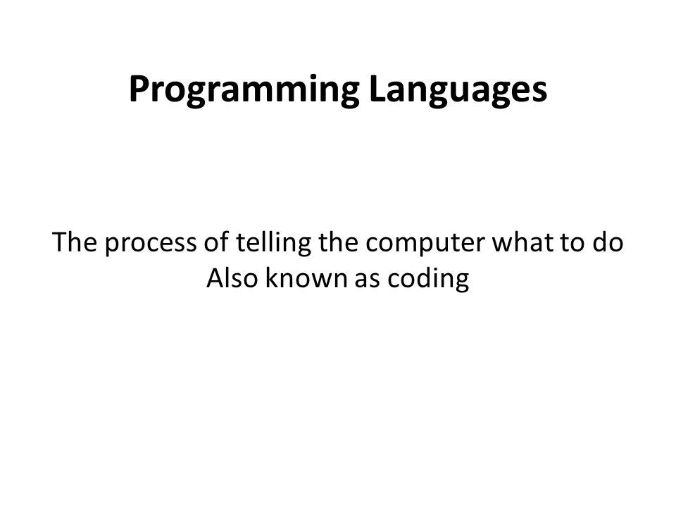 Lecture 8 Programming Paradigm & Languages. Programming Languages The ...