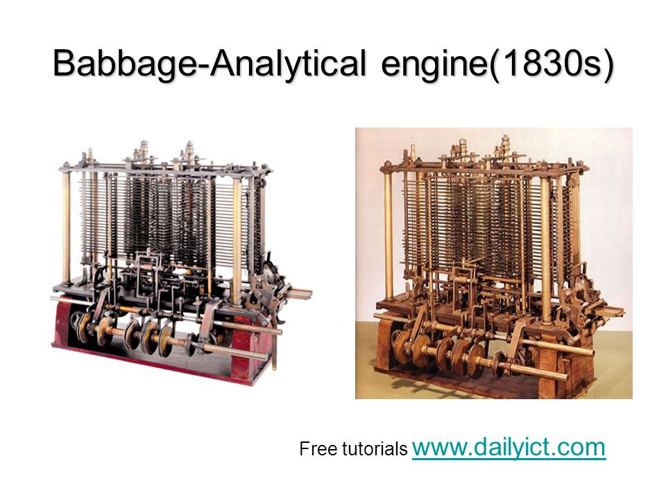 Babbage-Analytical engine(1830s) Free tutorials